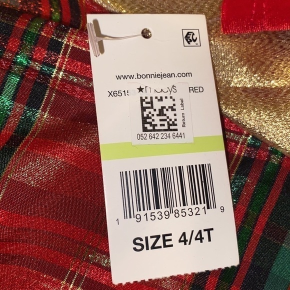 BONNIE JEAN Big Girls Long Sleeve Velvet Bodice
Plaid Sparkle Skirt Dress 4/4T - Picture 7 of 9